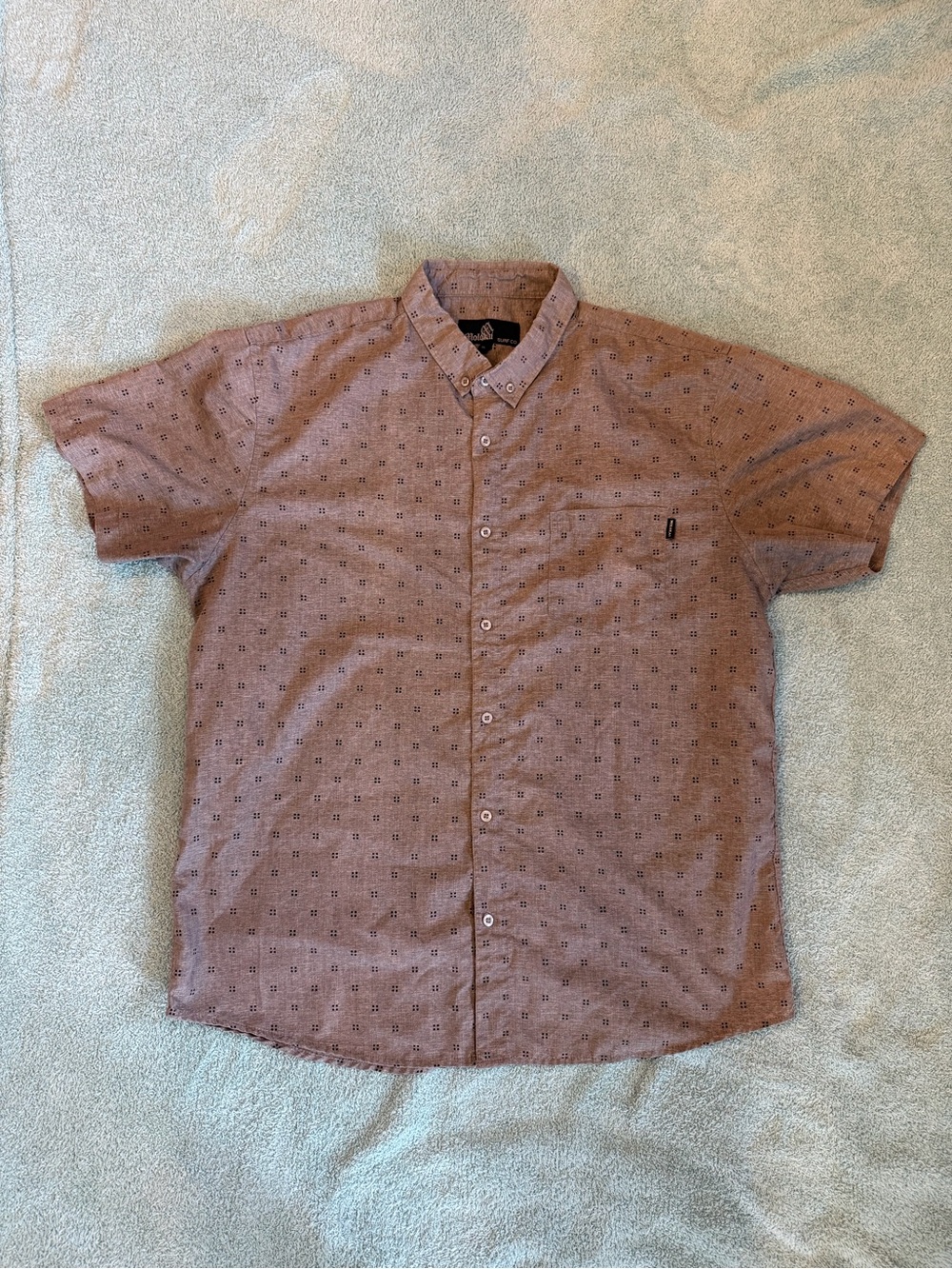 Molokai Surf Co Men's Short Sleeve Button-Up XL Gray Shirt Casual Preppy Resort